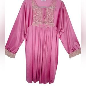 Vintage Nightgown Kayser Elegant Dusty Pink Large Satinque Lace nightgown